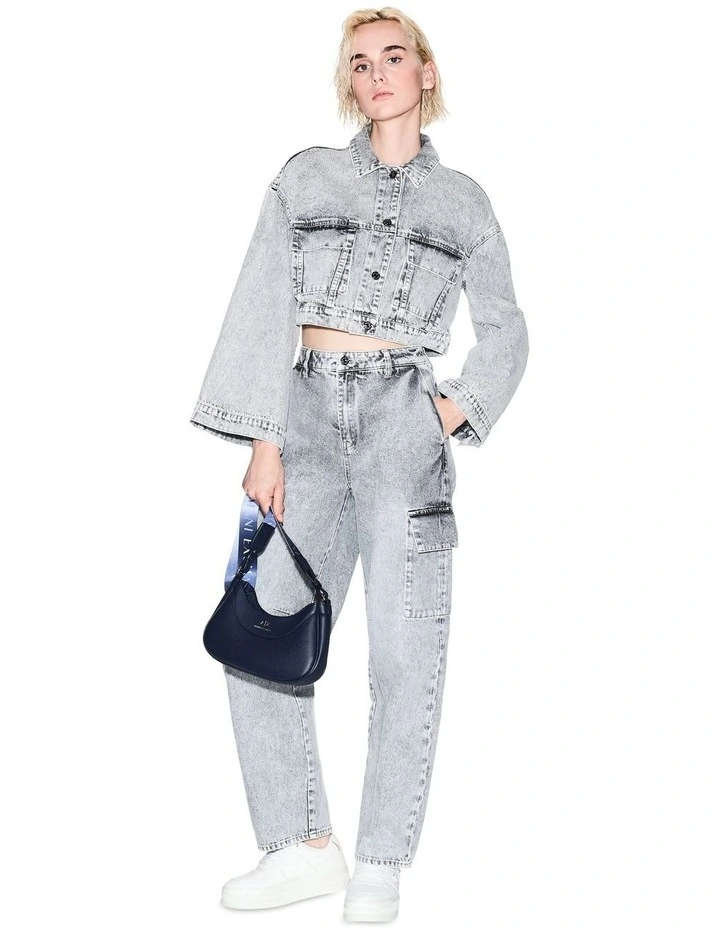 Cargo Style Trouser in Grey Denim image 3