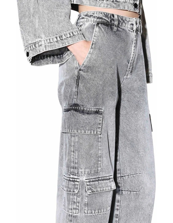 Cargo Style Trouser in Grey Denim image 4