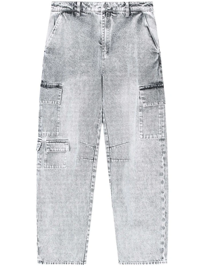 Cargo Style Trouser in Grey Denim image 5