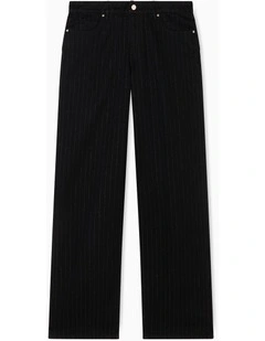 Salt Lake Low Rise Relaxed Denim Pant in Black