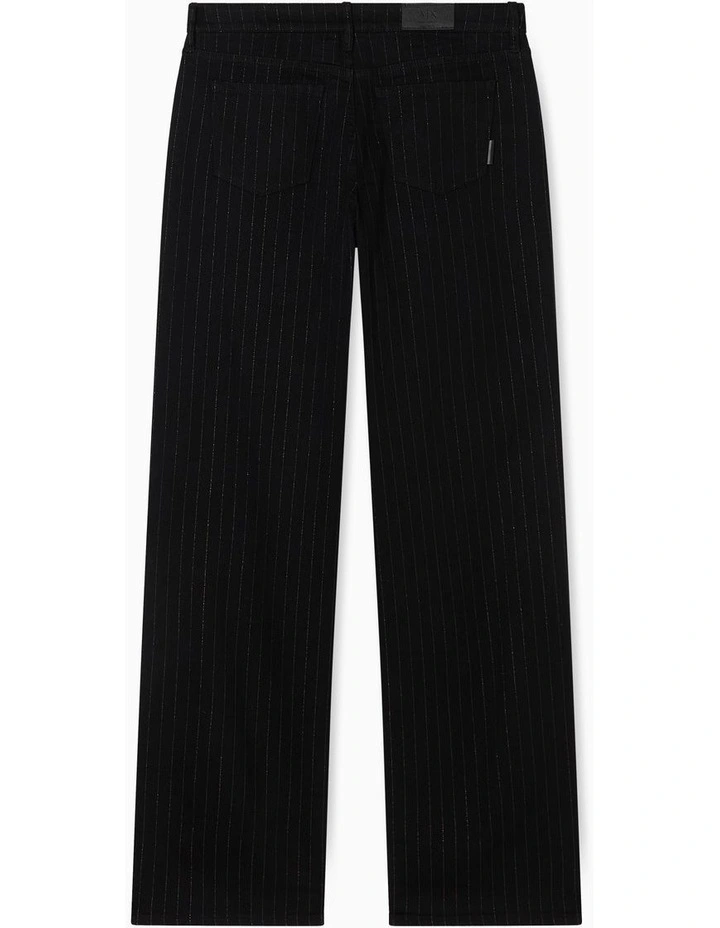 Salt Lake Low Rise Relaxed Denim Pant in Black image 3