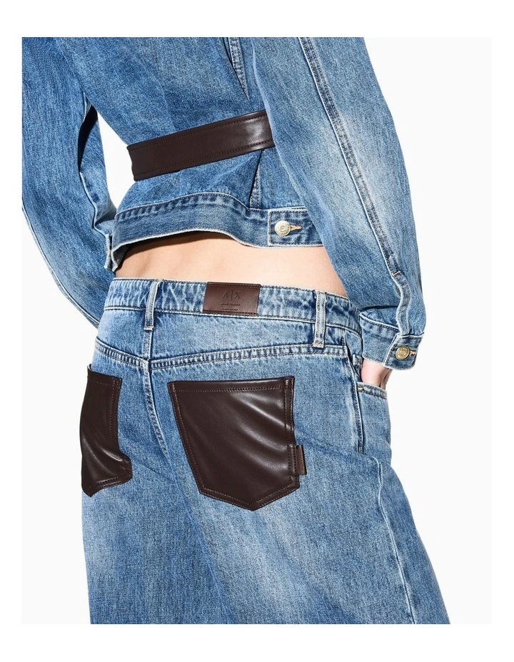 Modern Drama Brown Pocket Low Rise Relaxed Denim image 4