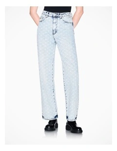 Studio Theatre All Over Logo Relaxed Light Denim