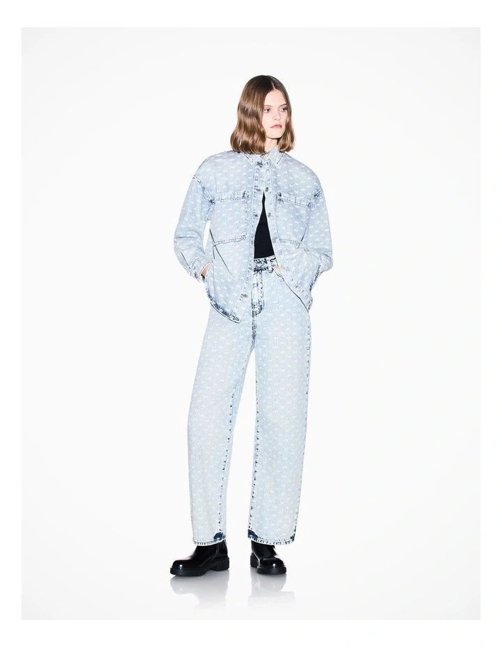 Studio Theatre All Over Logo Relaxed Light Denim image 5
