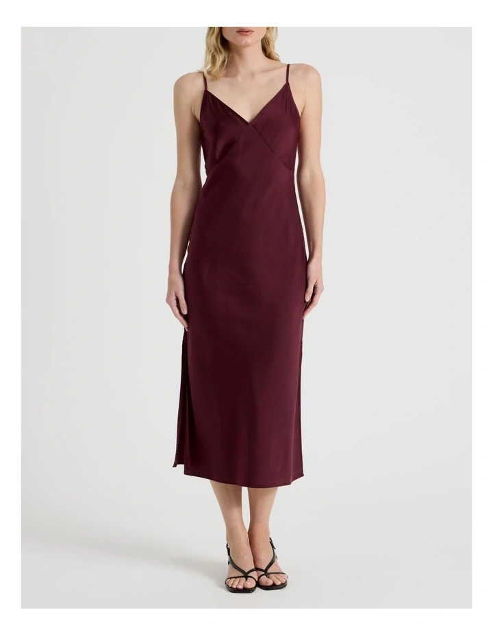 Essential Satin Slip Dress in Groove image 1