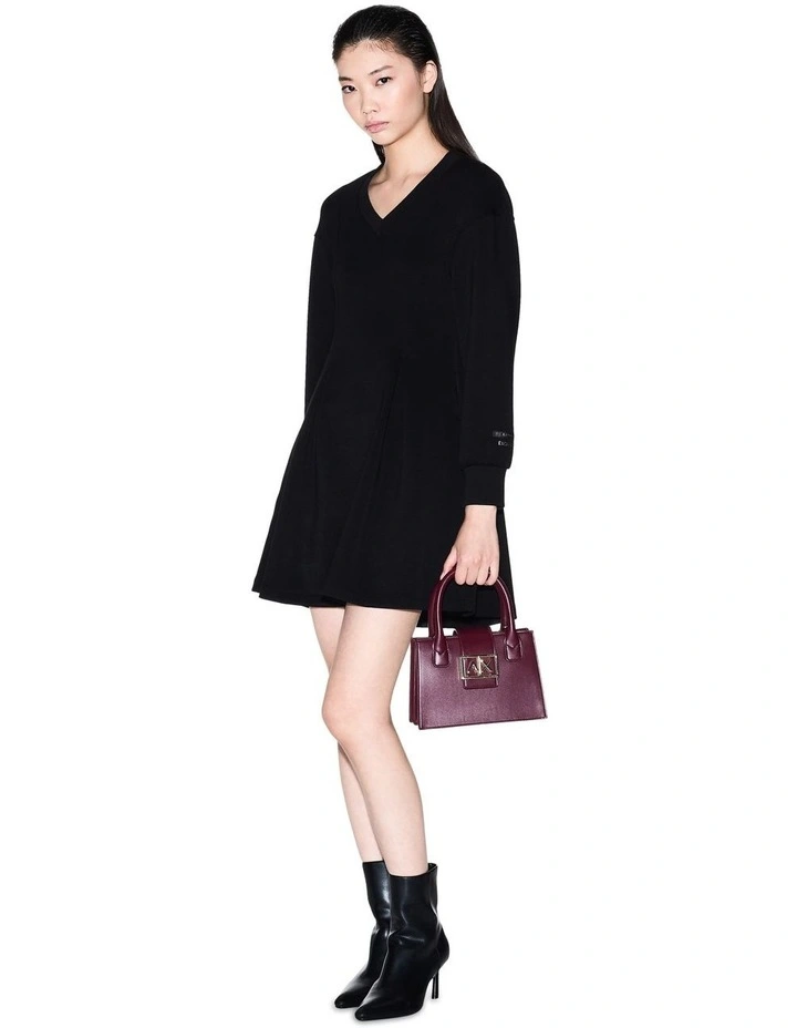 Long Sleeve Mini Dress in Black image 1