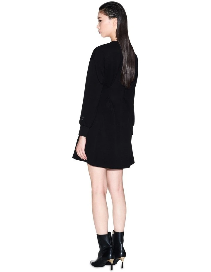 Long Sleeve Mini Dress in Black image 2