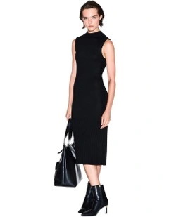 Fitted Midi Dress in Black