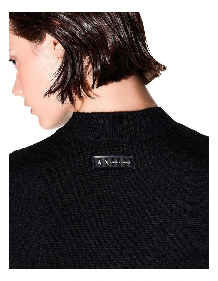 Fitted Midi Dress in Black image 3