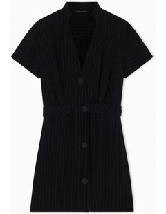 Salin De Giraud Pinstripe Dress in Black