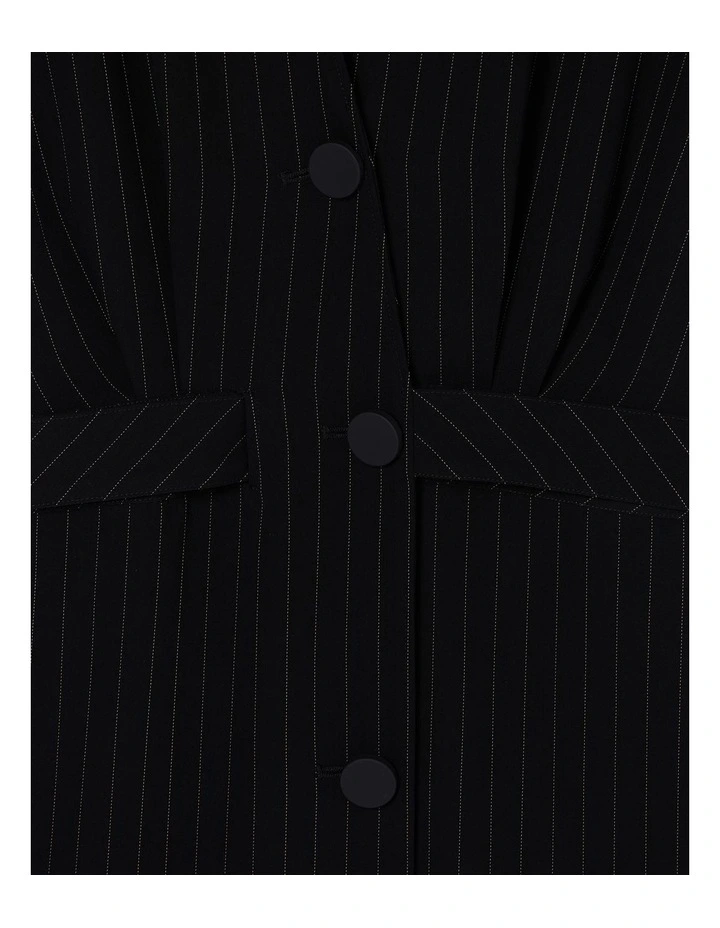 Salin De Giraud Pinstripe Dress in Black image 2