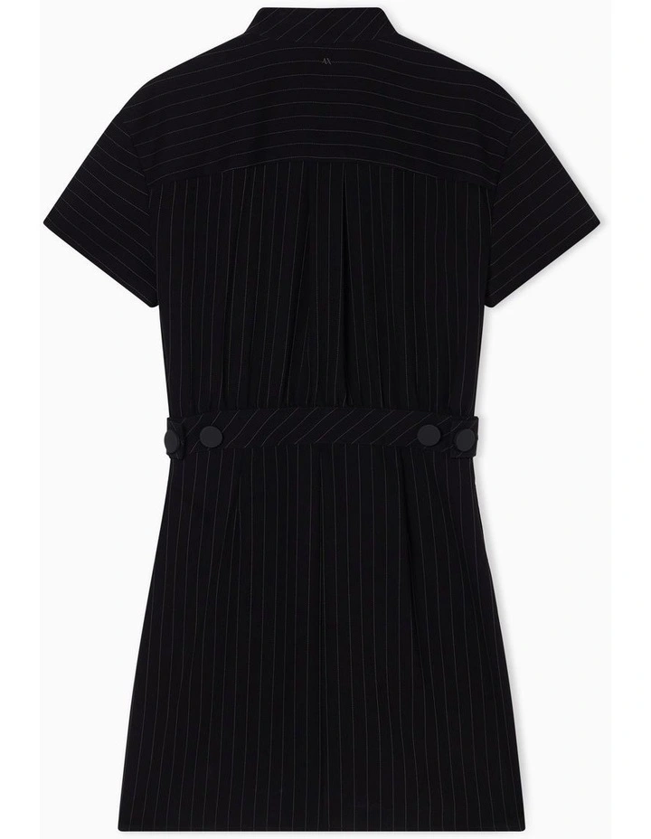 Salin De Giraud Pinstripe Dress in Black image 3