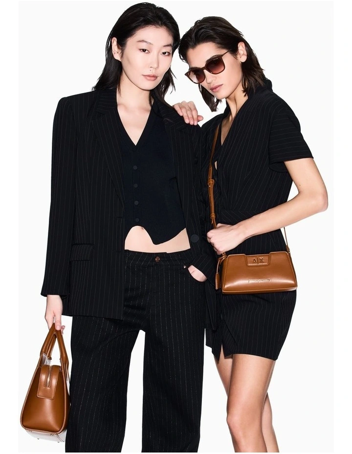 Salin De Giraud Pinstripe Dress in Black image 4