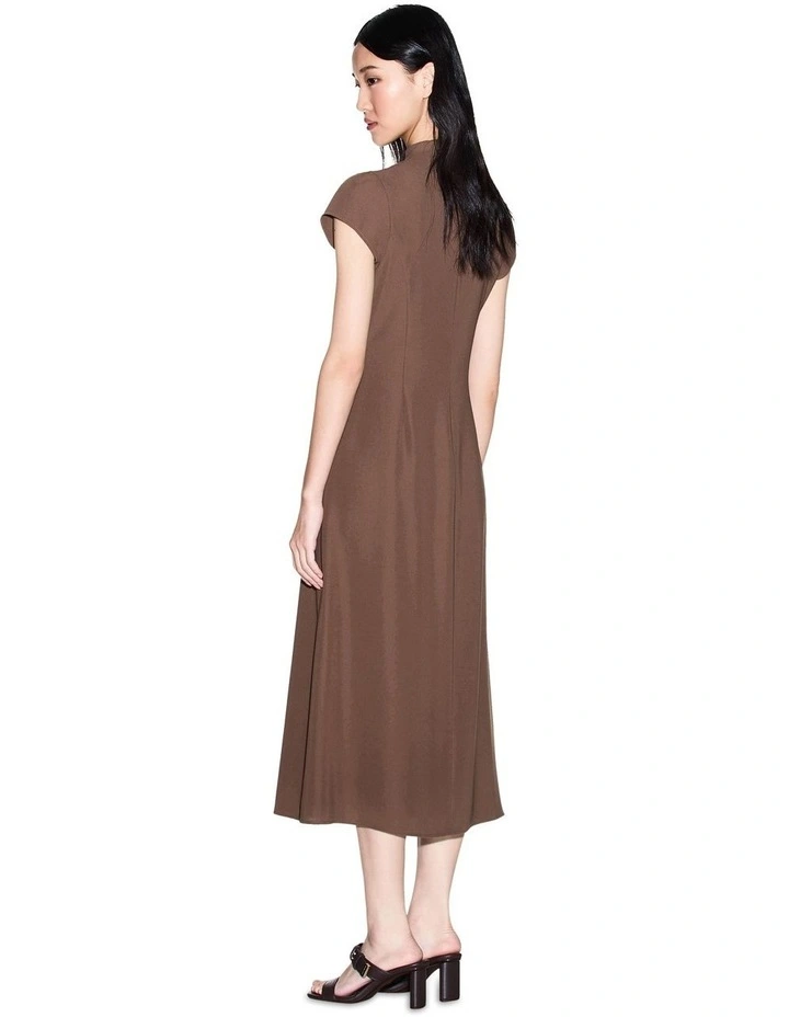 Salt Lake Short Sleeve Midi Dress in Brown image 2