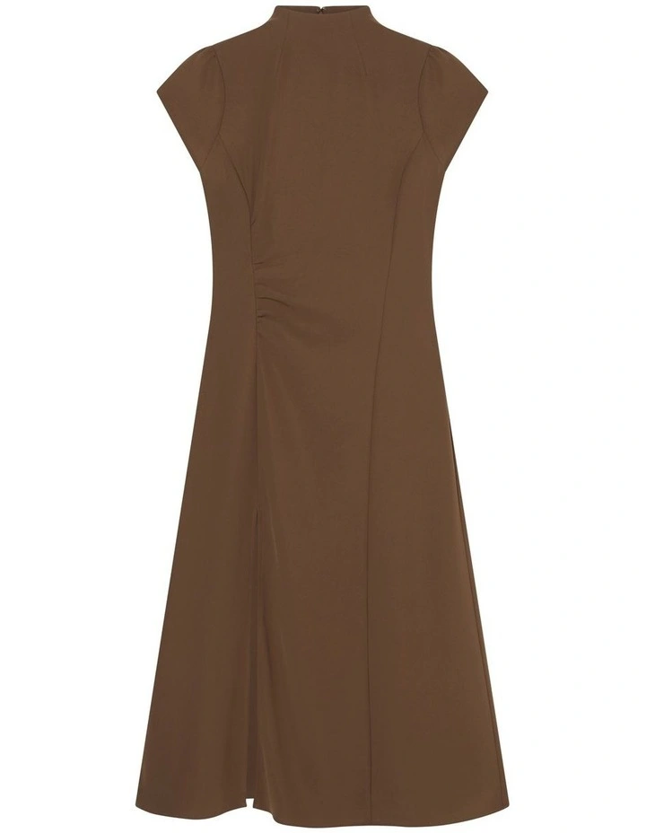 Salt Lake Short Sleeve Midi Dress in Brown image 4