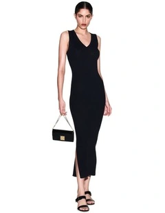 Salt Lake Knitted Midi Dress in Black