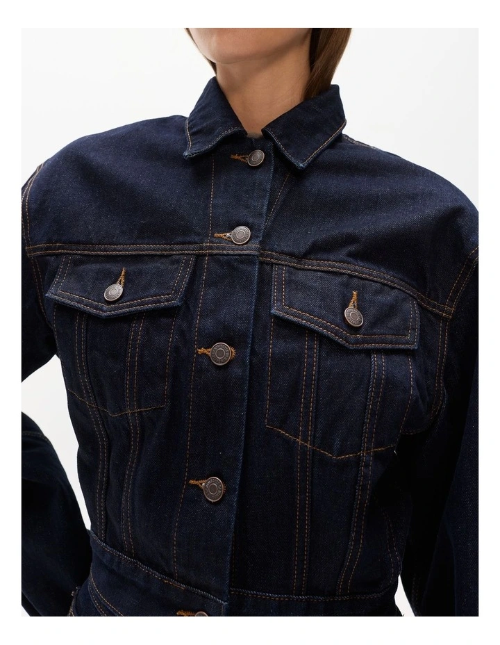Laine Denim Jacket in Dark Indigo image 3