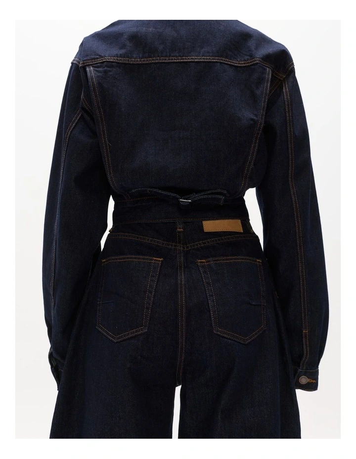 Laine Denim Jacket in Dark Indigo image 4