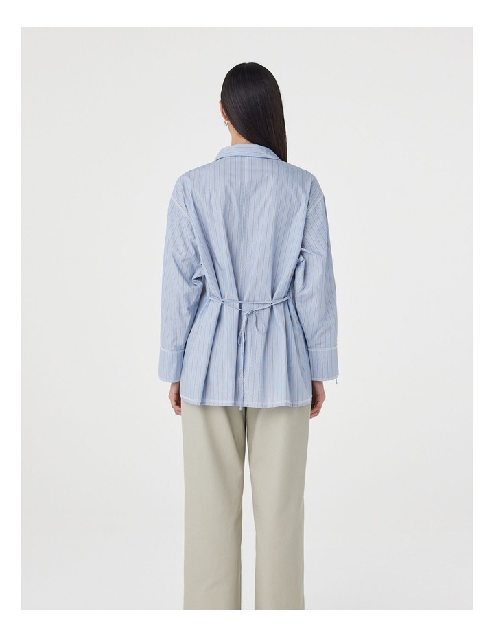 Blair Shirt in Blue Taupe Stripe image 2