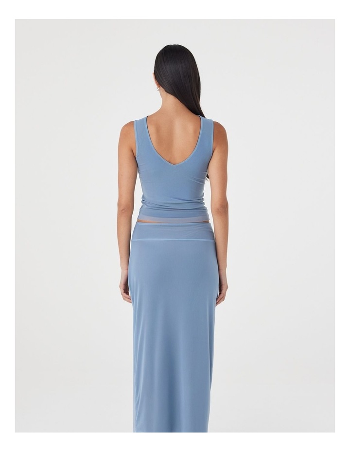 Eden Reversible Top in Pale Blue & Espresso image 2
