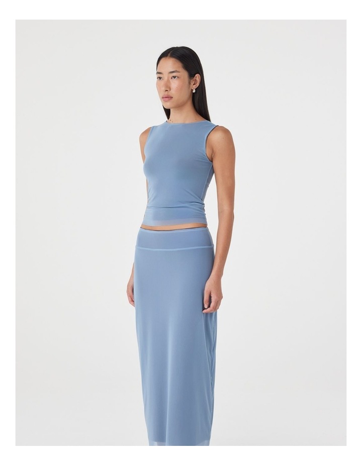 Eden Reversible Top in Pale Blue & Espresso image 3