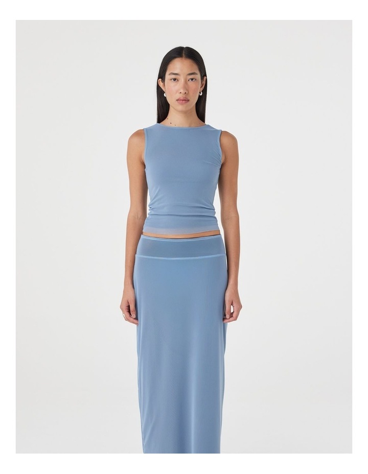 Eden Reversible Top in Pale Blue & Espresso image 4