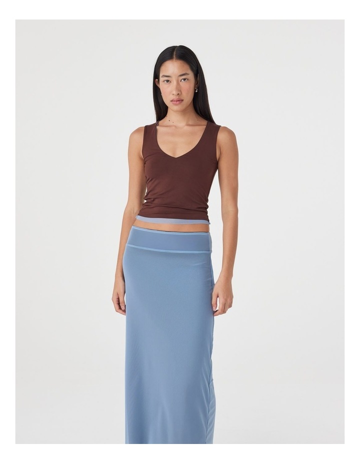 Eden Reversible Top in Pale Blue & Espresso image 5