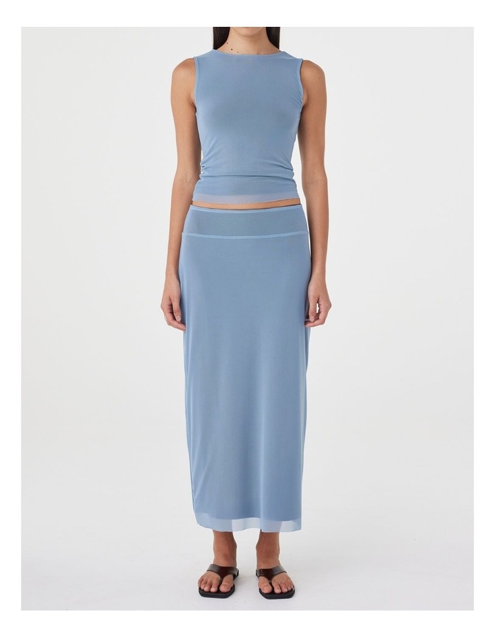 Eden Reversible Skirt in Pale Blue & Espresso image 1