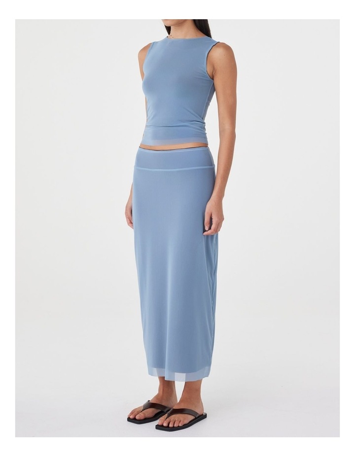 Eden Reversible Skirt in Pale Blue & Espresso image 3