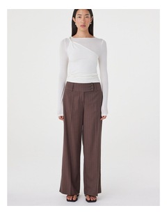 Manon Pant in Espresso Pinstripe