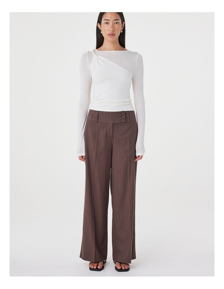 Manon Pant in Espresso Pinstripe image 1