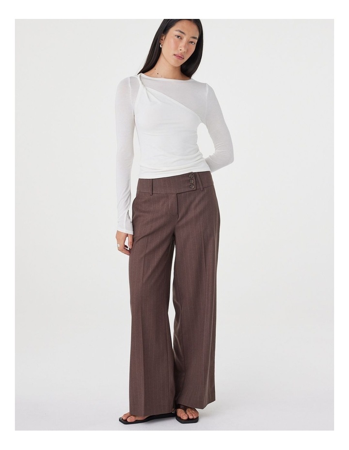 Manon Pant in Espresso Pinstripe image 4