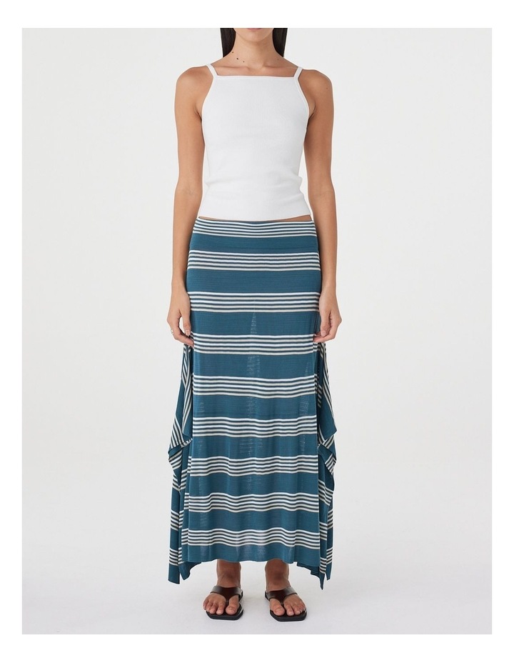 Lex Skirt in Teal Stripe image 1