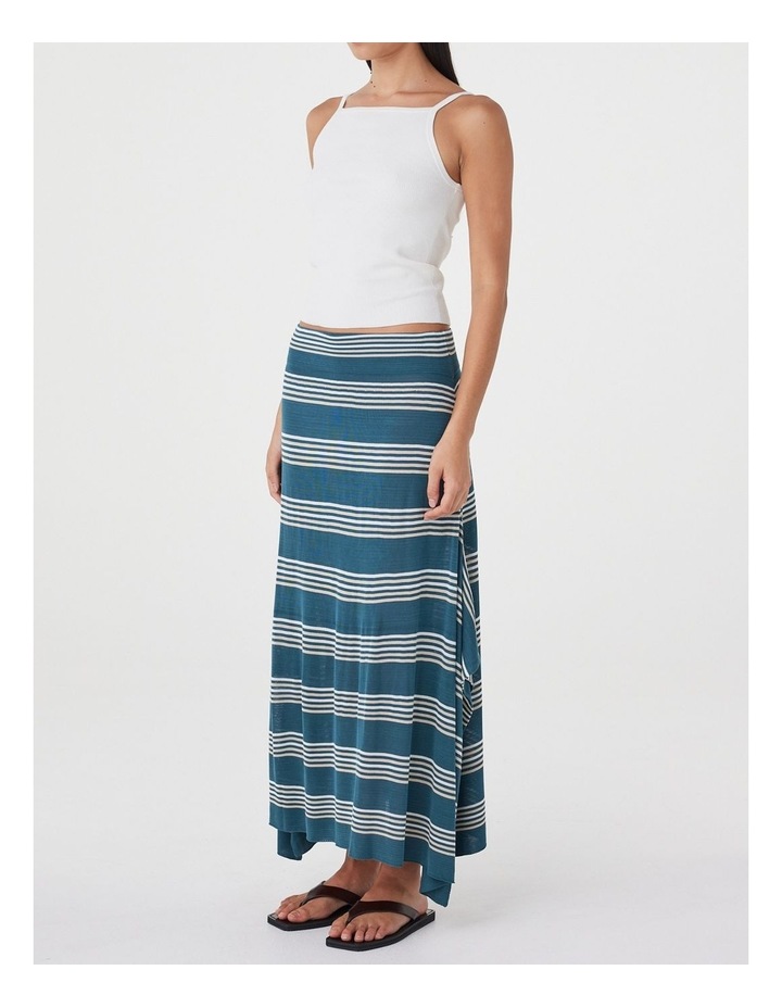 Lex Skirt in Teal Stripe image 3