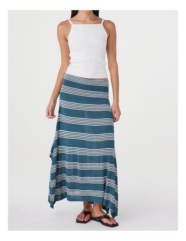 Lex Skirt in Teal Stripe image 4