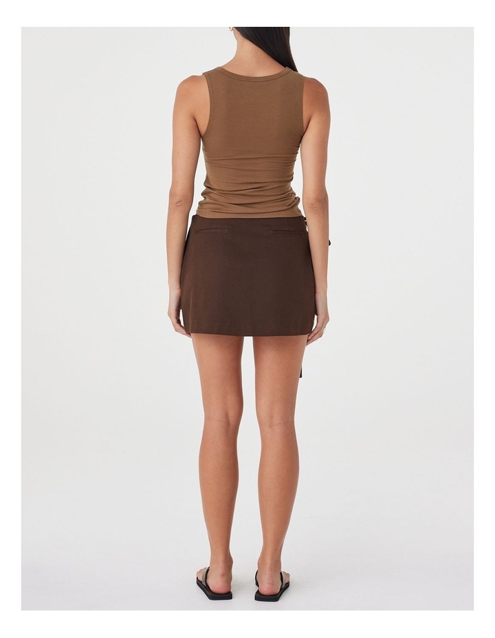 Lucia Tie Mini Skirt in Espresso image 2