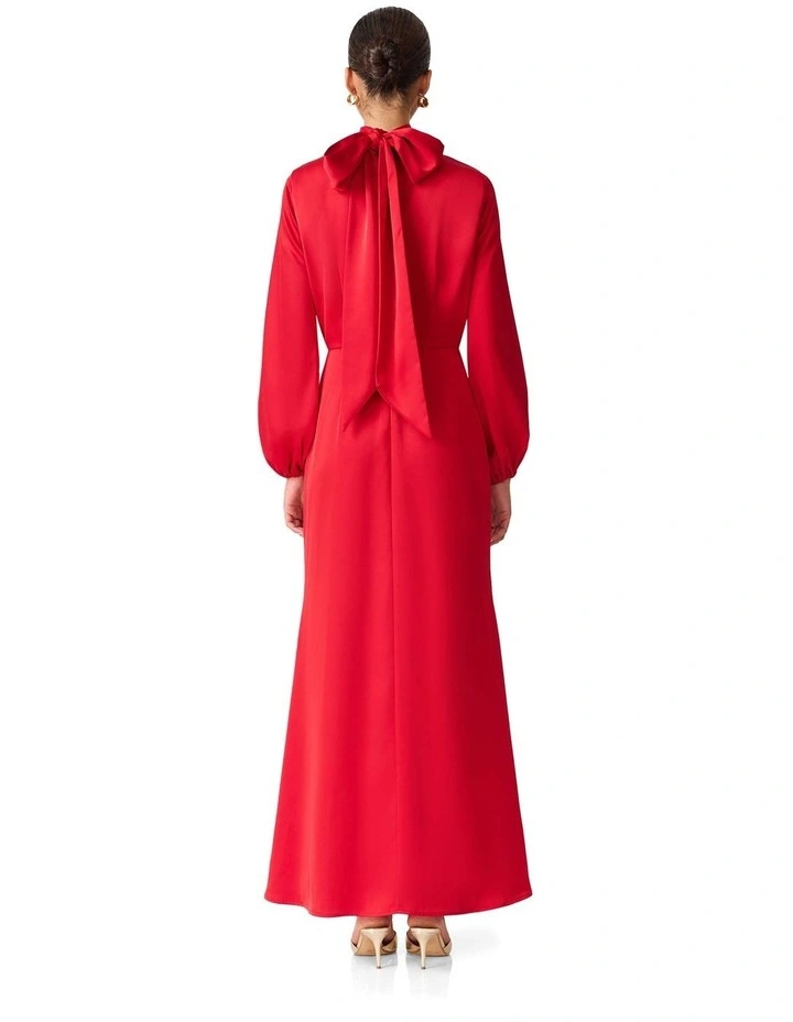 Jacinta Long Sleeve Gown in Red image 2