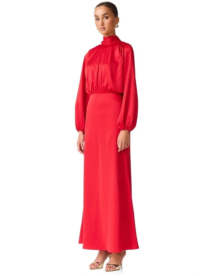 Jacinta Long Sleeve Gown in Red image 4