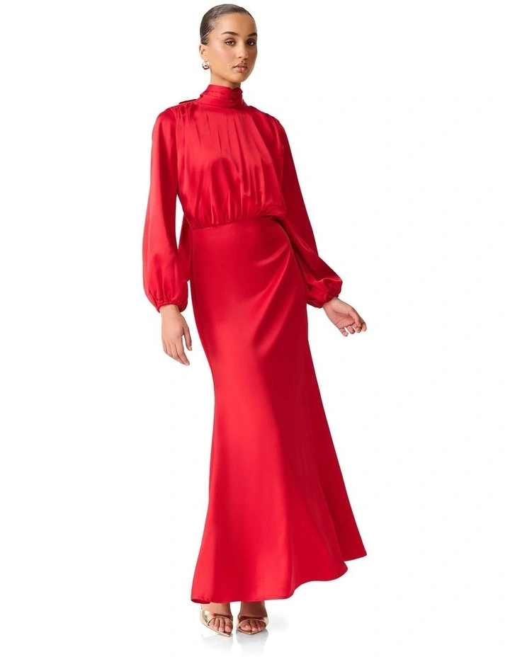 Jacinta Long Sleeve Gown in Red image 6