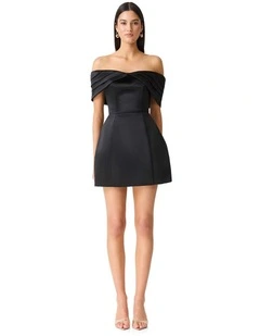 Hope Tulip Mini Dress in Black