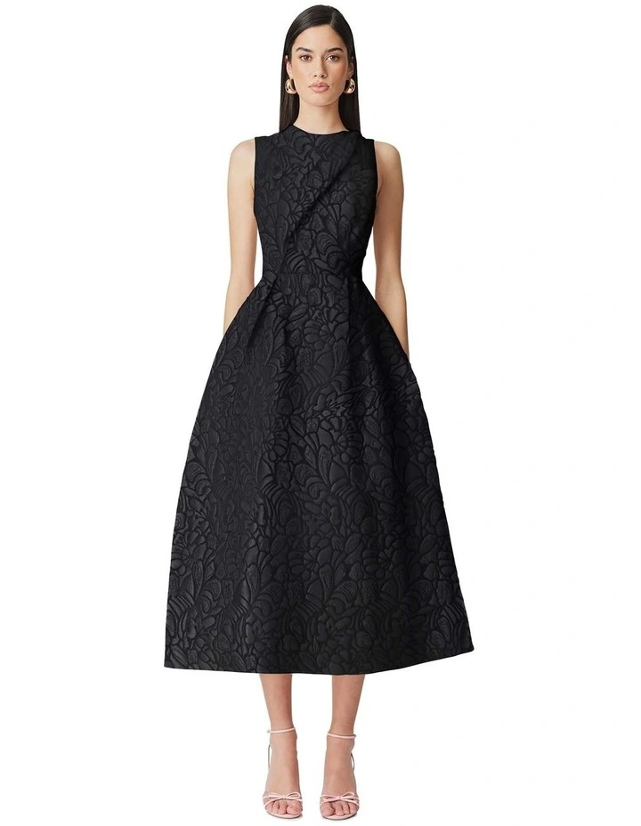 Deanna Midi Dress in Black image 1