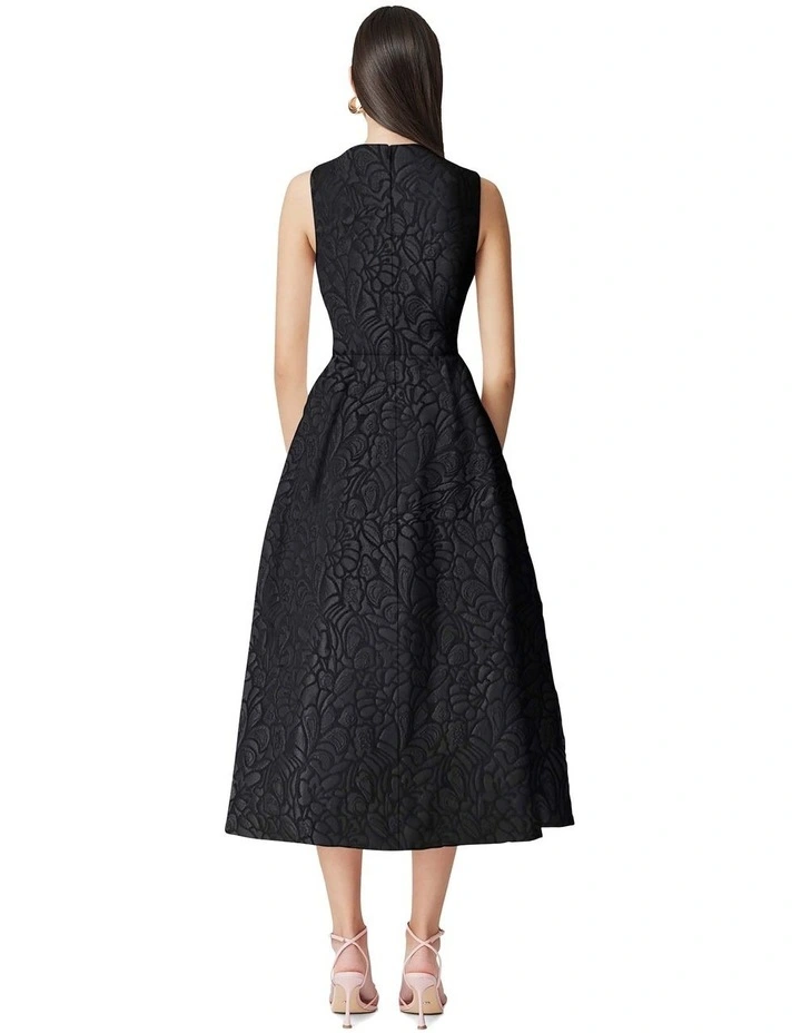 Deanna Midi Dress in Black image 2