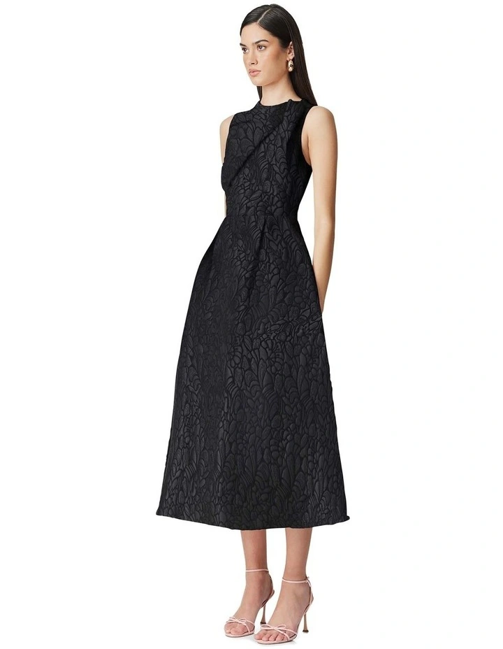 Deanna Midi Dress in Black image 3