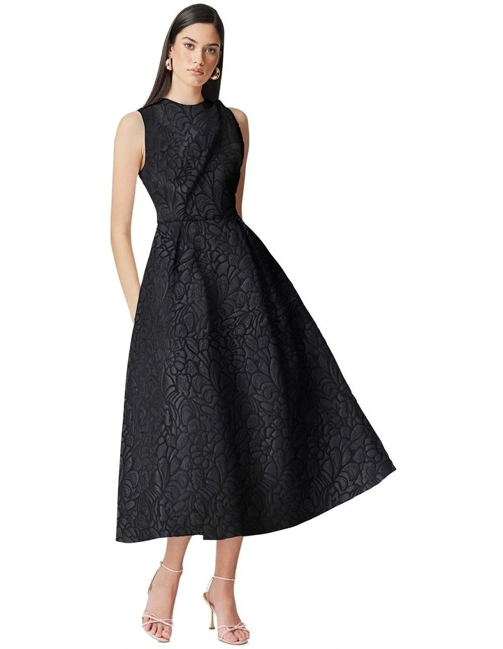 Deanna Midi Dress in Black image 4