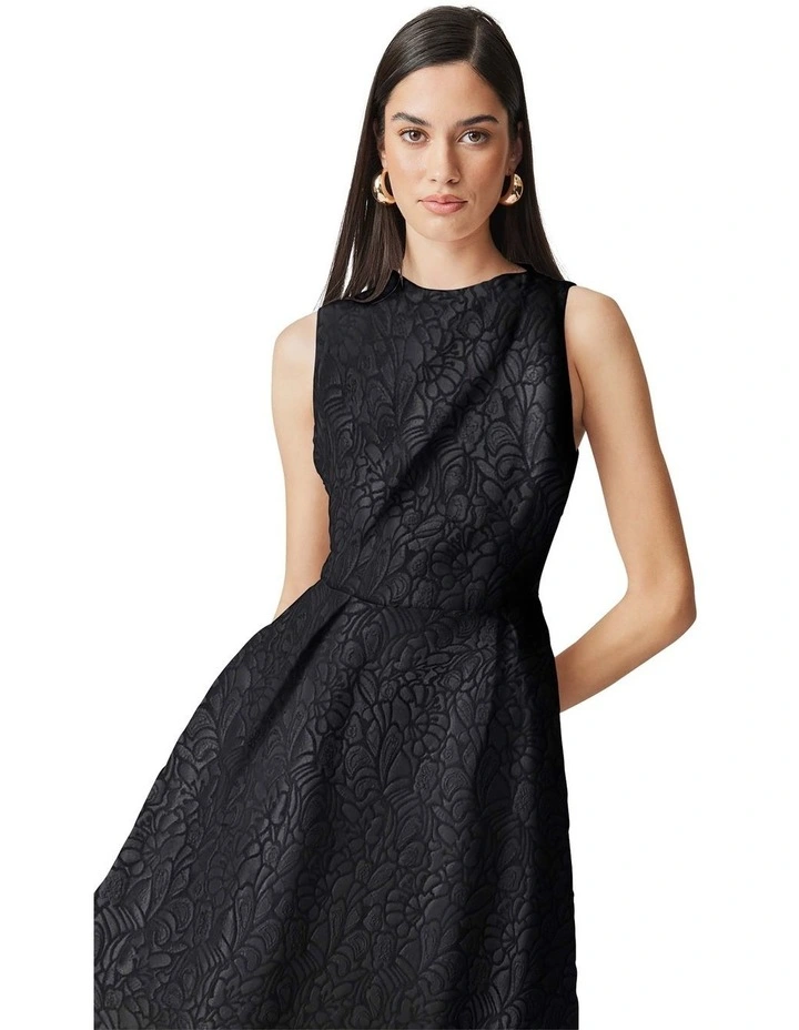 Deanna Midi Dress in Black image 5
