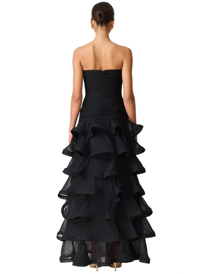 Evelin Tiered Gown in Black image 2