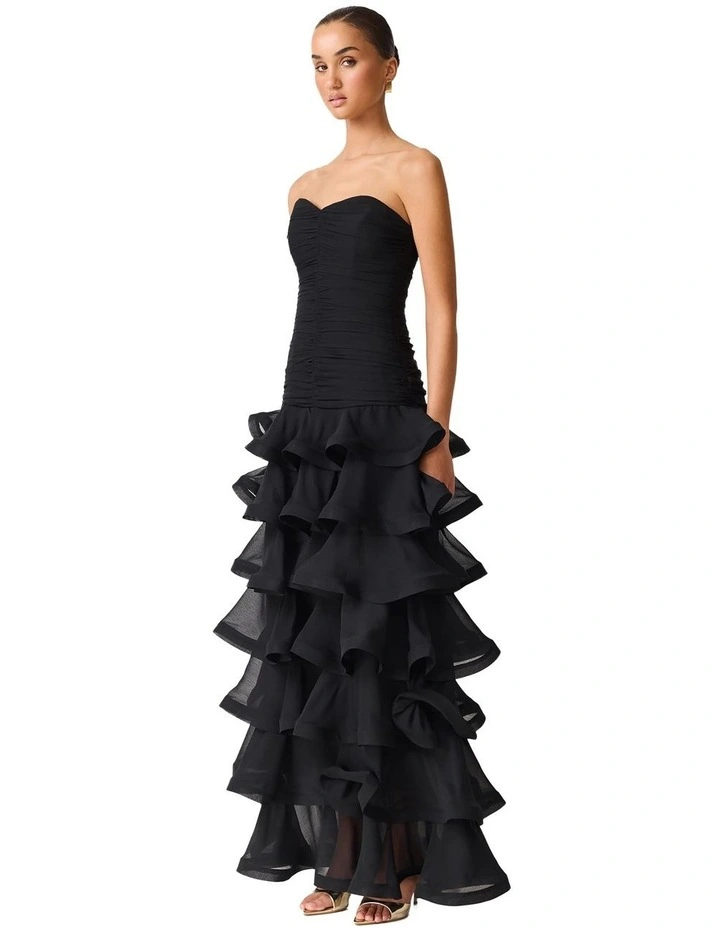 Evelin Tiered Gown in Black image 4