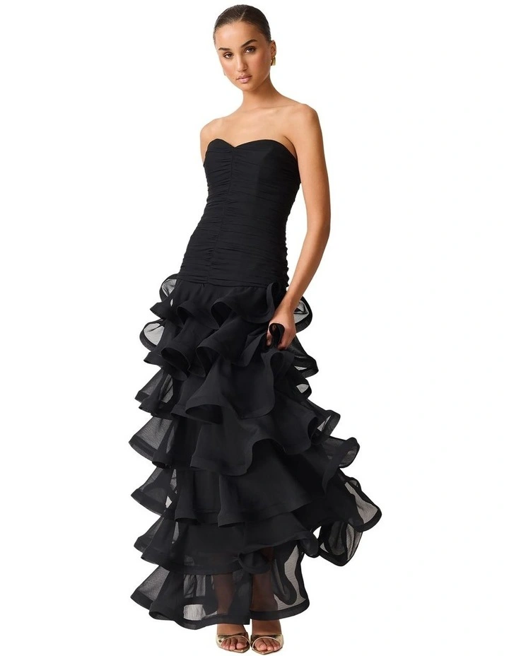 Evelin Tiered Gown in Black image 5