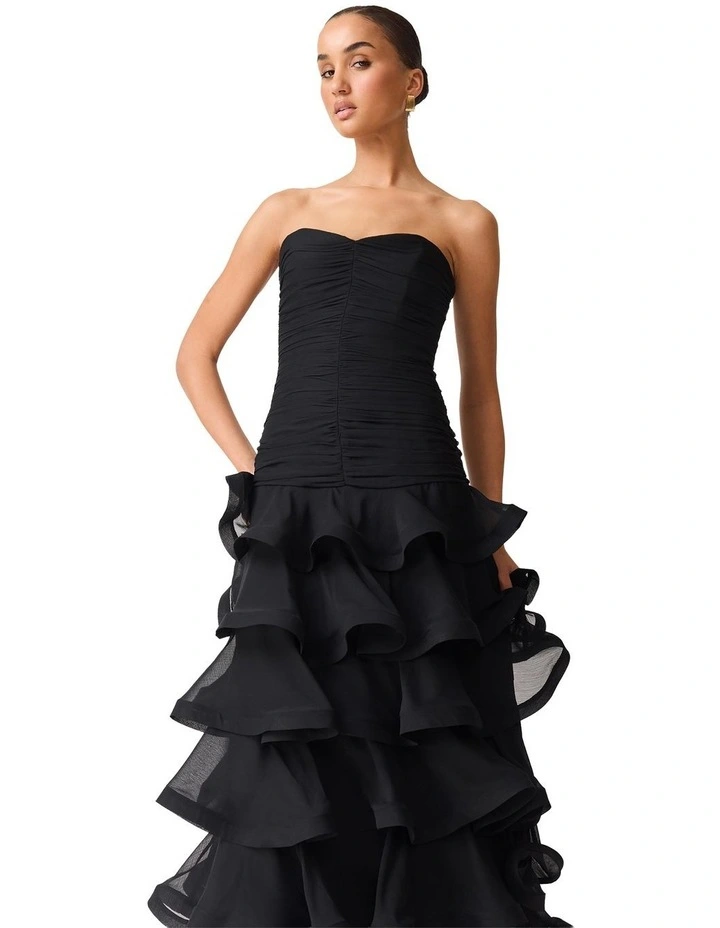 Evelin Tiered Gown in Black image 6
