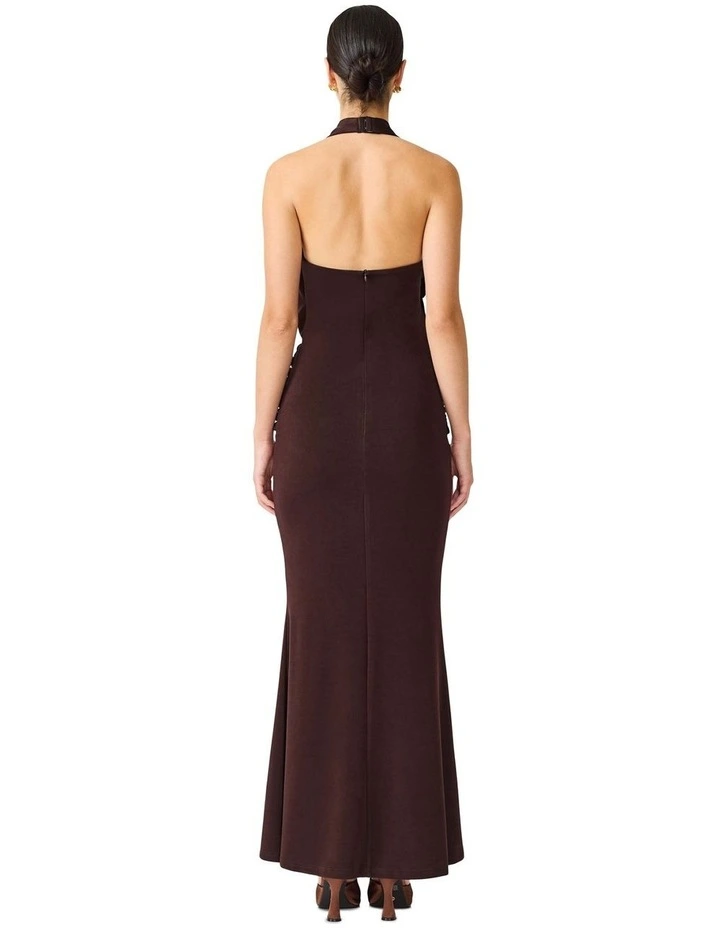 Simone Cowl Neck Gown in Brown image 3